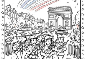 Coloriage du d&eacute;fil&eacute; militaire du 14&nbsp;juillet