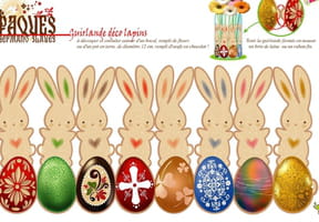 Lapin de P&acirc;ques en guirlande &agrave; imprimer