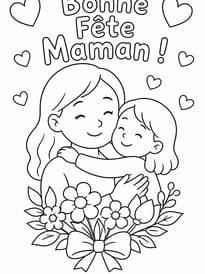 Coloriage "bonne f&ecirc;te maman"