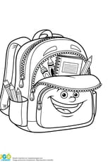 Coloriage cartable pour la rentrée des classes