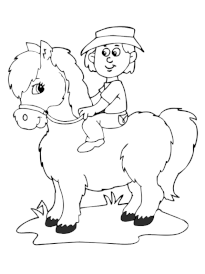 Coloriage cavalier poney