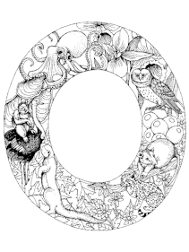 Coloriage alphabet animal o