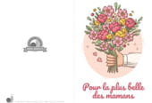 Carte fleurie "pour la plus belle des mamans"