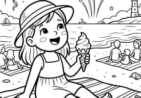 Feux d'artifice et glace au bord de mer