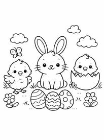 Coloriage de P&acirc;ques facile