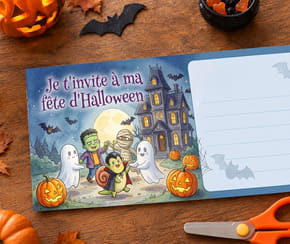 Carte "Je t'invite &agrave; ma f&ecirc;te d'Halloween"