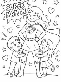 Coloriage super maman