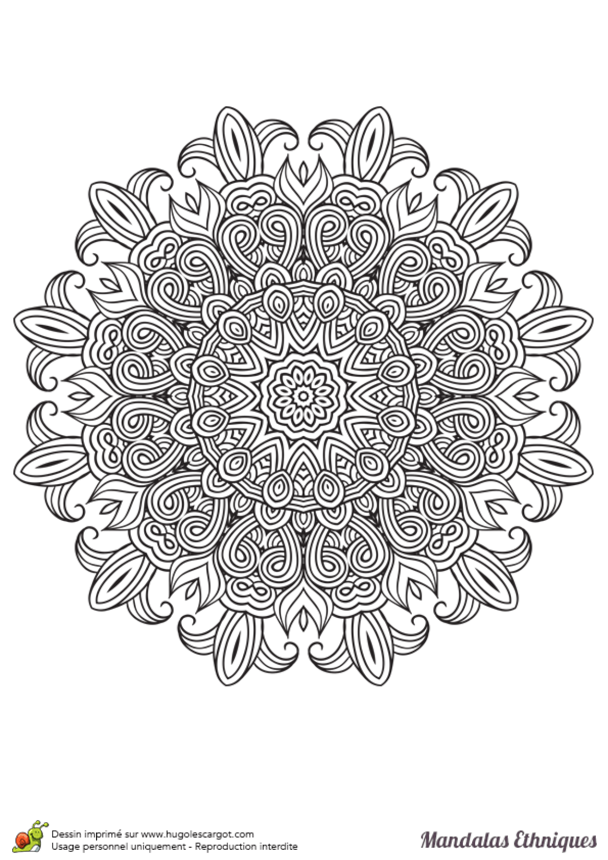 Coloriage Mandala Ethnique Fleur De Lys