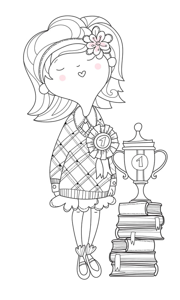 Coloriage de la meilleure ma&icirc;tresse d'&eacute;cole