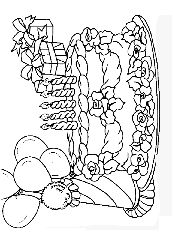 Coloriage Gâteau Danniversaire