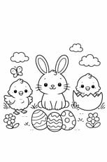 Coloriage de P&acirc;ques facile