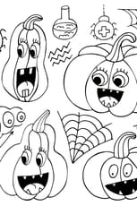 Coloriage ensemble de citrouilles d'Halloween amusantes