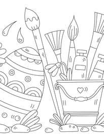Coloriage d'un &oelig;uf de P&acirc;ques &agrave; peindre