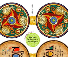 Boules de No&euml;l celte &agrave; imprimer et d&eacute;couper
