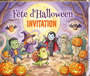 Carte invitation Halloween f&ecirc;te des monstres