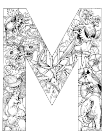 Coloriage alphabet animal m