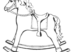 Coloriage cheval a bascule