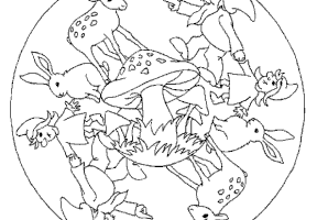 Coloriage mandala lutin