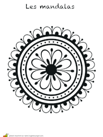 Coloriage mandala avec fleur centrale