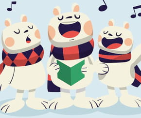 Carte de v&oelig;ux &agrave; imprimer avec des ours qui chantent