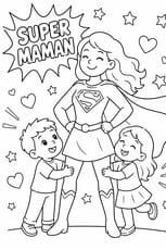 Coloriage super maman