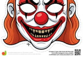 Masque de clown d'Halloween &agrave; imprimer