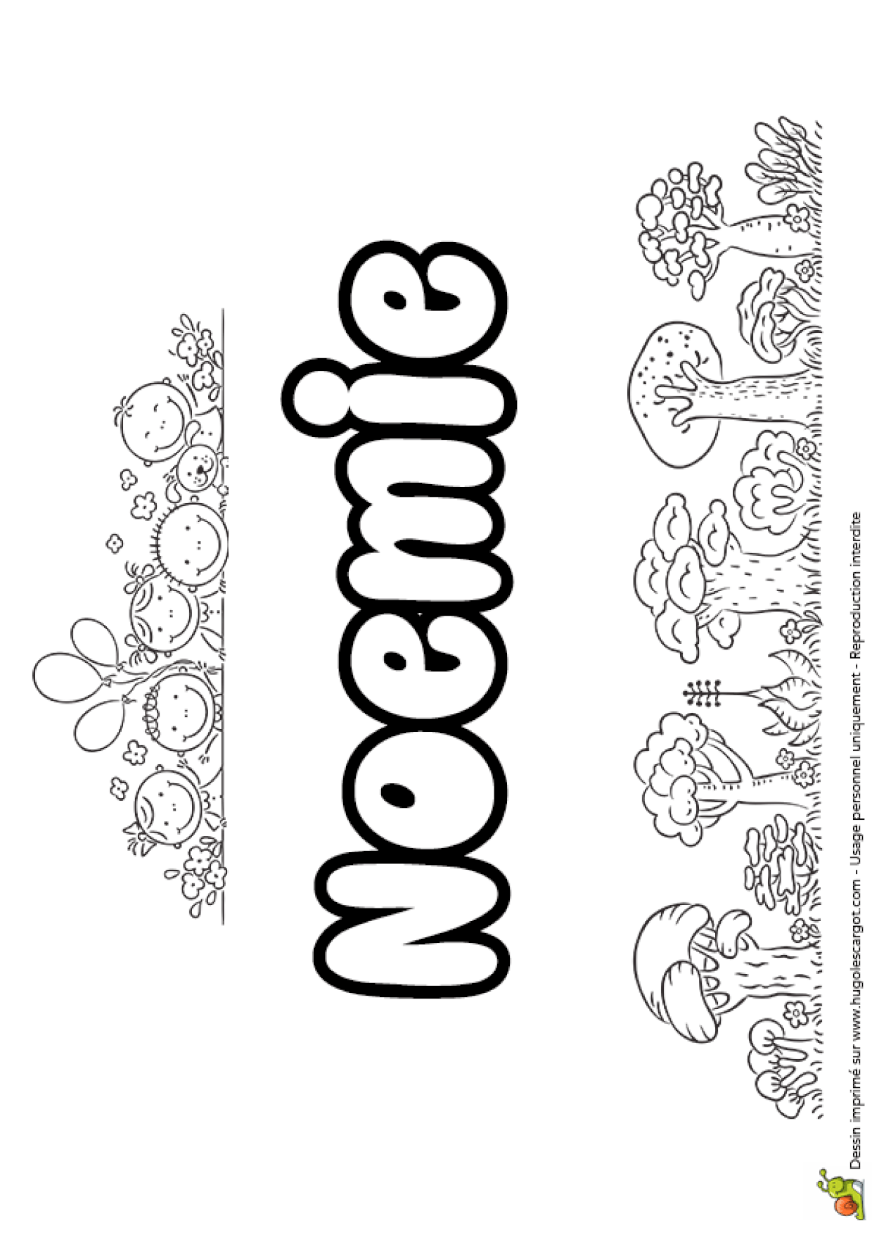 Coloriage Du Prenom Noemie Version Gouter