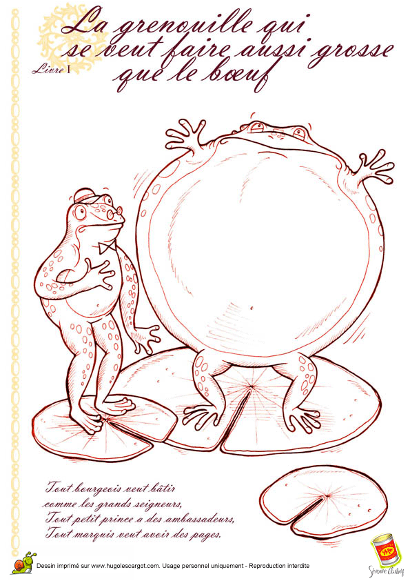 Coloriage Grenouille Et Boeuf