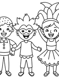 Trois enfants d&eacute;guis&eacute;s pour Mardi gras
