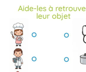 Chaque m&eacute;tier a ses outils&nbsp;: relie les personnages &agrave; l'objet qui lui correspond