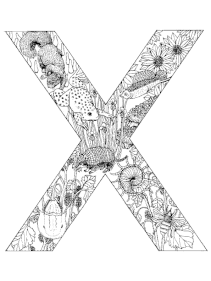 Coloriage alphabet animal x