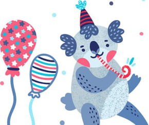 Carte de v&oelig;ux Koala &agrave; imprimer pour la nouvelle ann&eacute;e