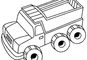 Coloriage camion benne de chantier