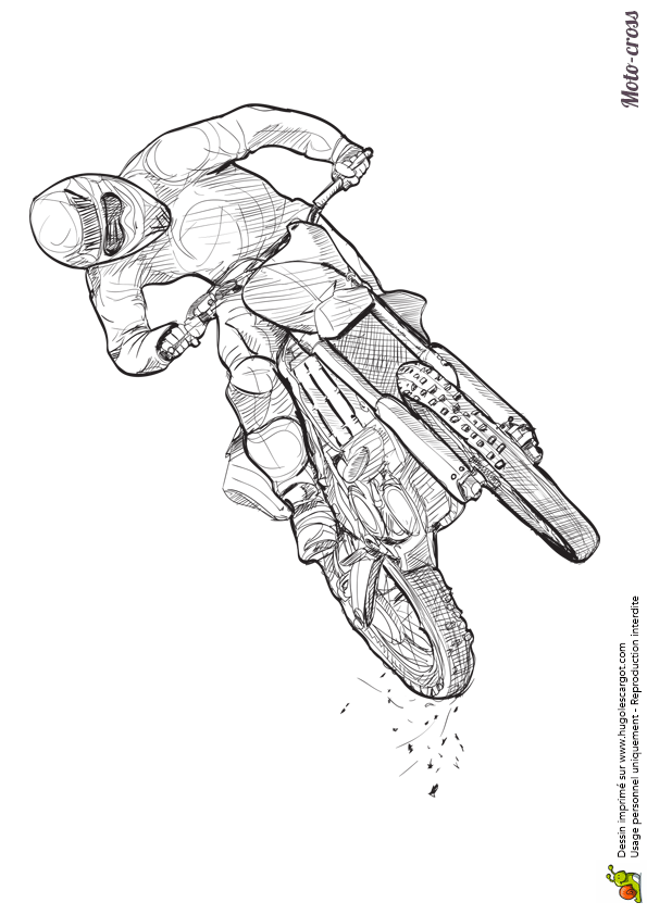 Coloriage De Motocross A Imprimer