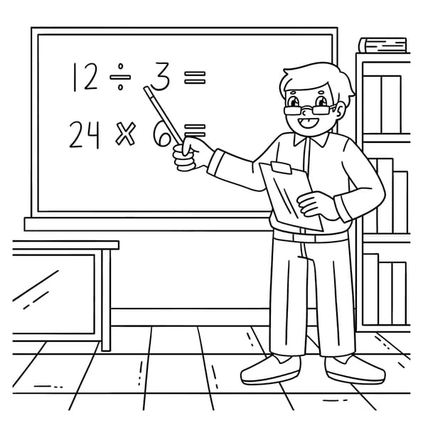 Coloriage prof de maths