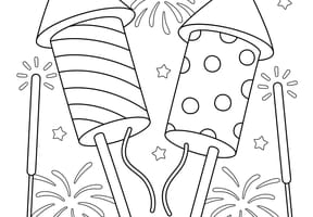 Coloriage de feux d'artifices pour la f&ecirc;te nationale