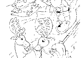 Coloriage pere noel traineaux