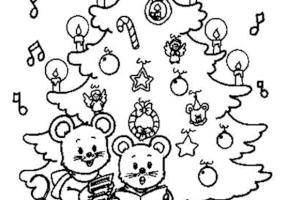Coloriage sapin noel souris
