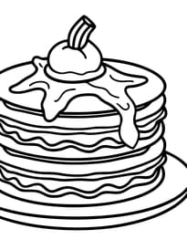 Montagne de cr&ecirc;pes pour la Chandeleur avec son coulis de sirop d'&eacute;rable