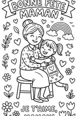 Coloriage "je t'aime maman" pour la f&ecirc;te des m&egrave;res