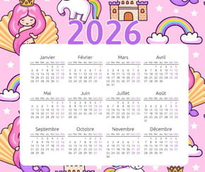 Calendrier 2026&nbsp;avec d'adorables motifs&nbsp;Kawaii