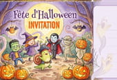 Carte invitation Halloween f&ecirc;te des monstres