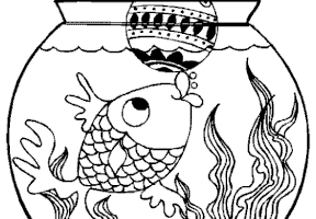 Coloriage poisson boule noel