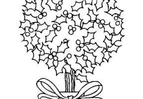 Coloriage sapin noel pot