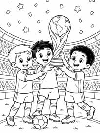 Coloriage les footballeurs ram&egrave;nent la Coupe
