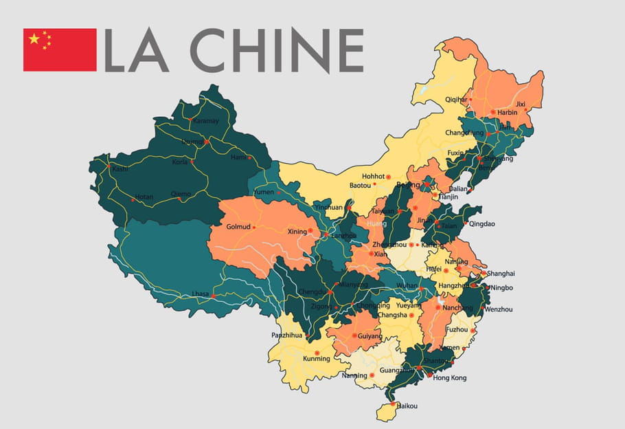 Chine Carte D taill e Carte De La Chine Avec Les Villes Et R gions 