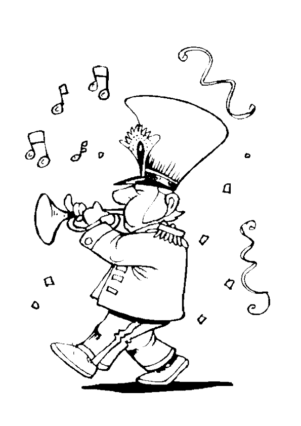 Coloriage Musique Le Soldat Et Sa Fanfare