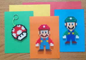 Mario et Luigi en perles &agrave; repasser