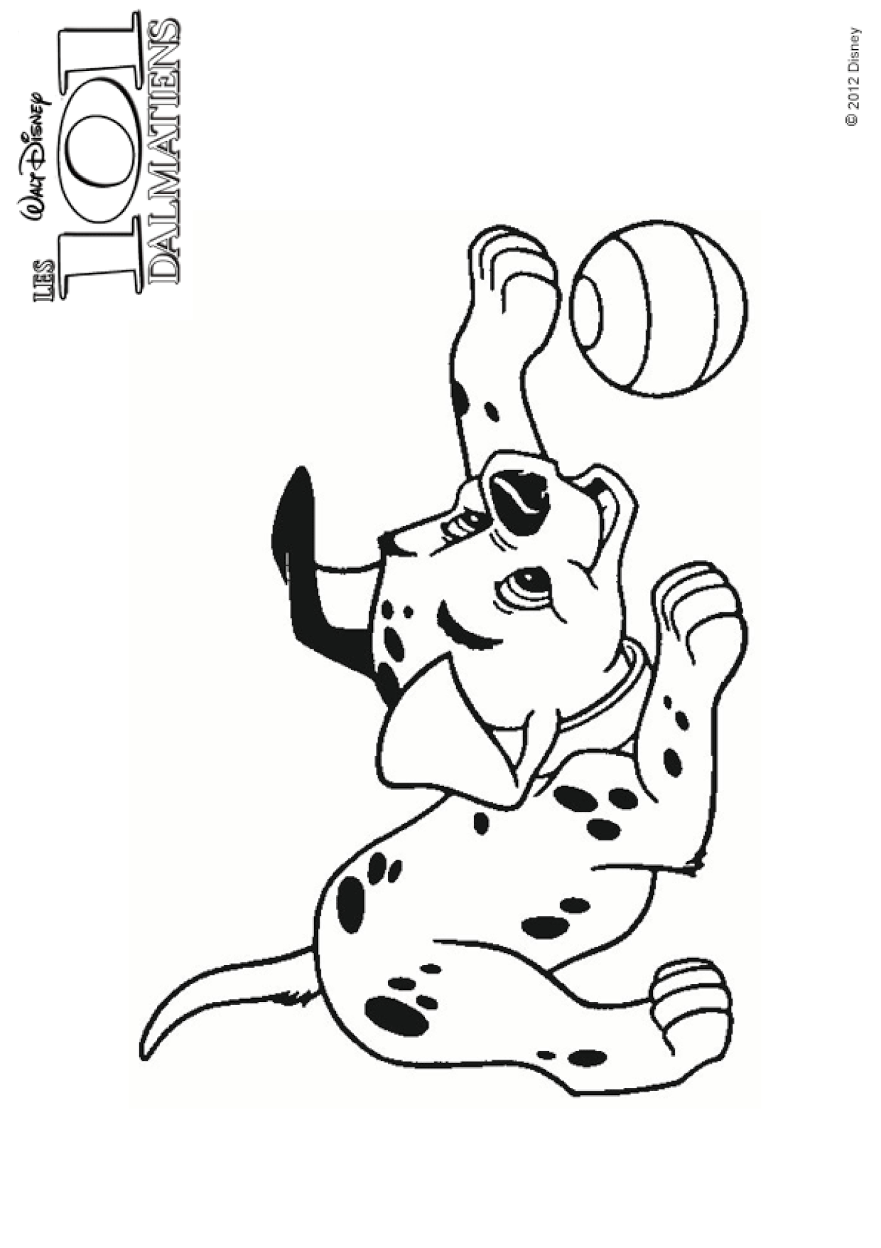 Coloriage 101 Dalmatiens Chiot Balle Sur Hugolescargot Com
