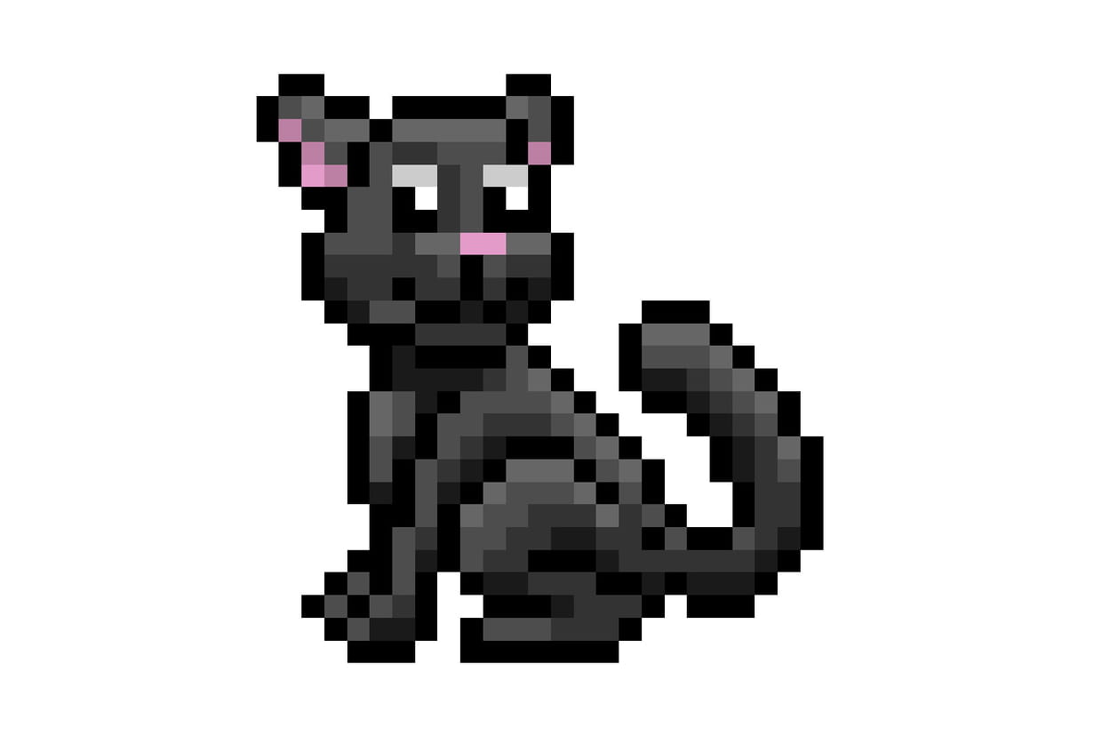 Pixel Art Chat Noir Et Blanc Pixel art Halloween chat noir